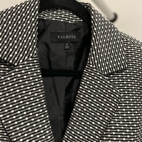 Talbots Blazer Black and White - Picture 3 of 4